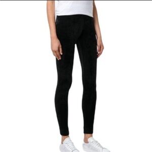 Theory Black Adbelle K velour knit leggings